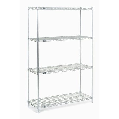 Nexel Chrome Wire Shelving, 48W X 24D x 86H 24488C